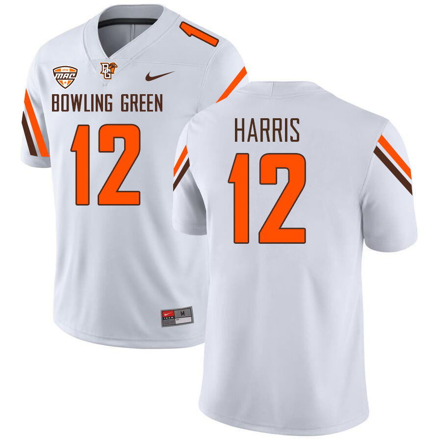 Bowling Green Falcons #12 Marquette Harris College Football Jerseys Stitched Sale-White